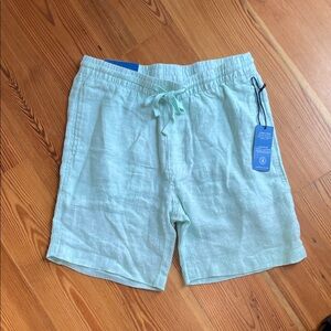 100% Linen Shorts 7 inch inseam Caribbean Joe Ladies in mint green